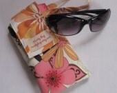 Glasses Case in Cream Floral Charm and Autumn Petal Party with Minky Lining (see shop annc. for free shipping offer)