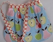 Her First Mod Purse in Pleated Alexander Henry Blue Apples and Pears (see shop annc. for free shipping offer)