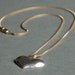 Vintage 1950s Sterling Silver Heart Charm Necklace with Gold Chain - Valentine - Forever and a Day