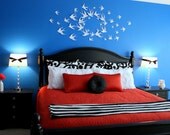 50 white 3D Bird Wall Art Circle Burst