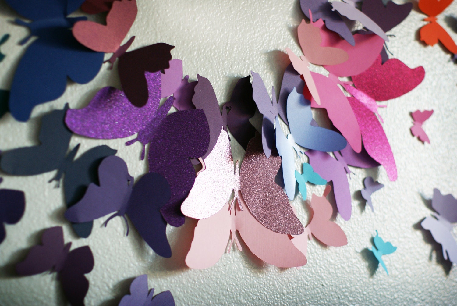 30 GLITTER 3D Butterfly Wall Art Circle Burst