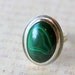 Mirror of the soul/ natural malachite and sterling silver Ring