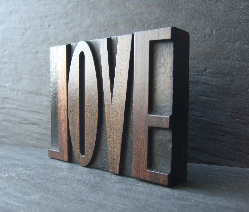 Simply LOVE - Vintage Letterpress Word