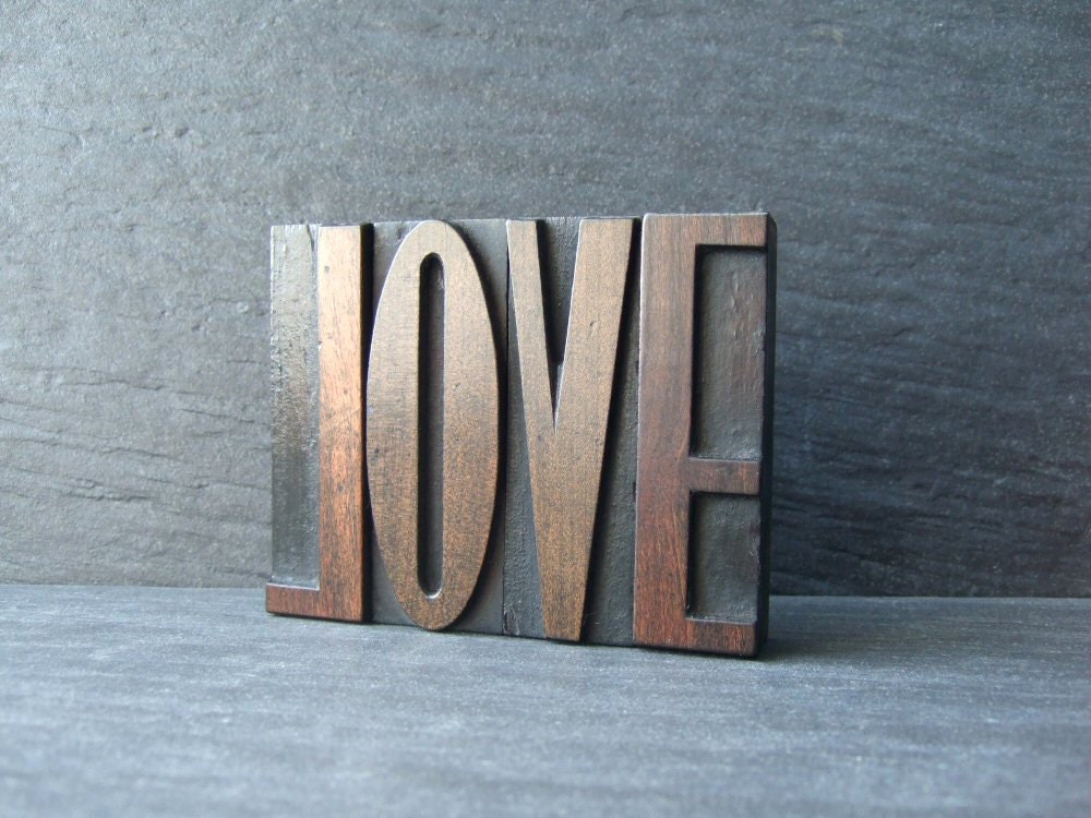Simply LOVE - Vintage Letterpress Word