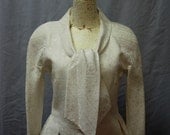 Lacroix darling. 80's white paisley Baroque inspired jacket. Pleated peplum.