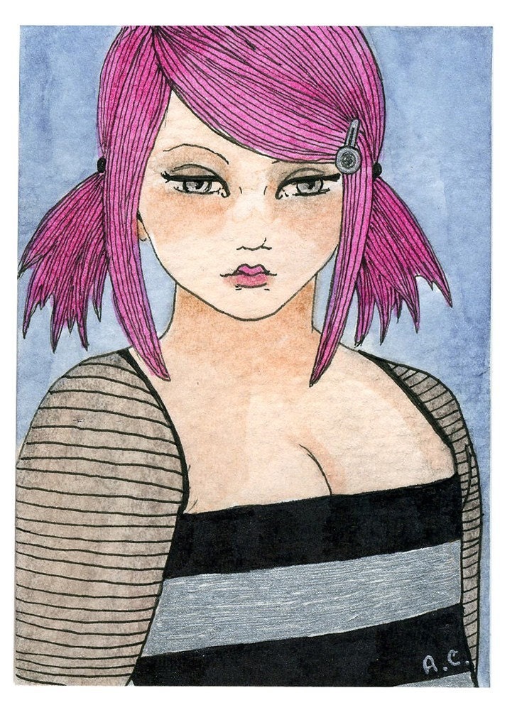 Pink Hair Punky Girl