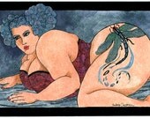 Grace Fat girl Tattoo 6x9 print