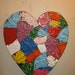 Tin Ceiling Wrapped Heart Patchwork Reclaimed Metal Valentines Wall Hanging S 173-12
