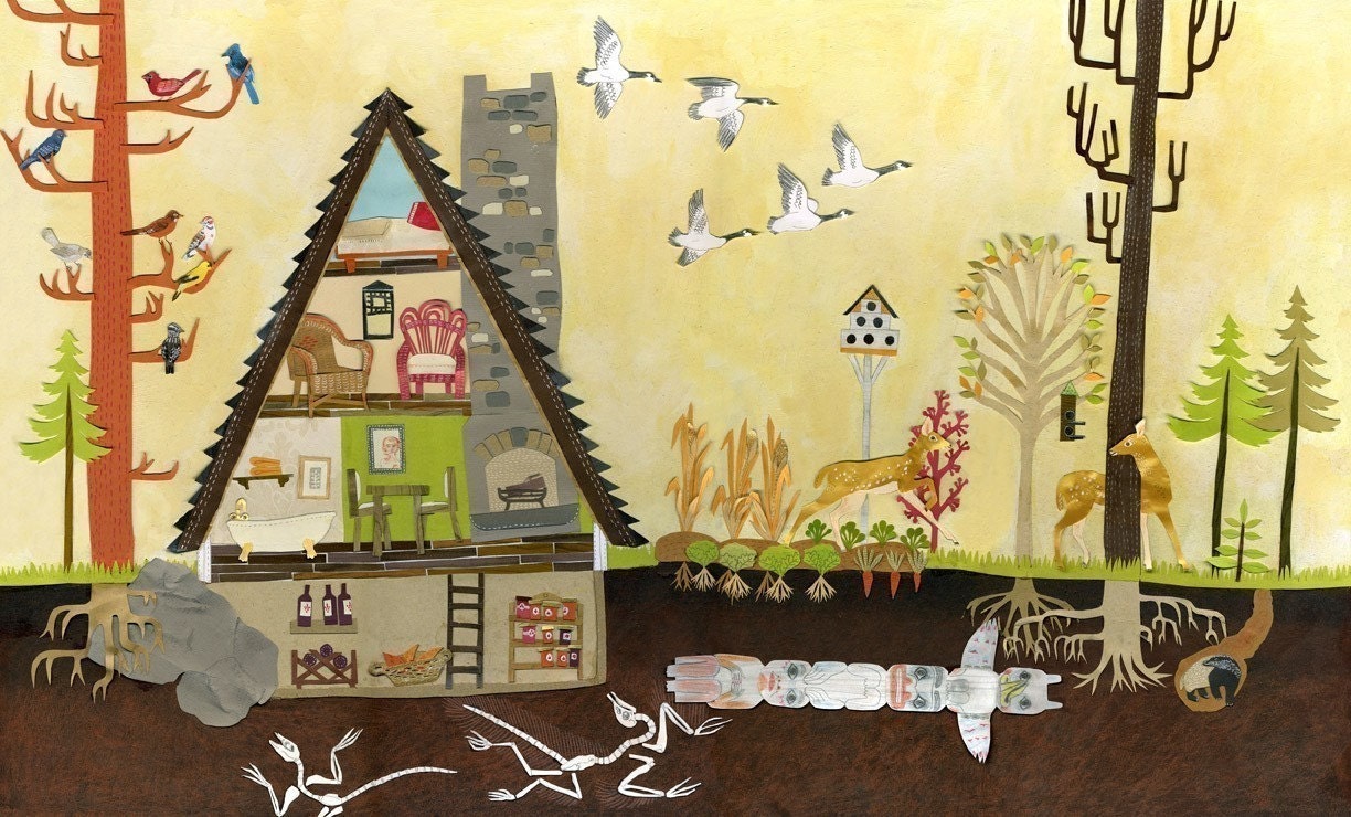 Miss Fawn Cuttington's Rustic A-frame (PRINT)