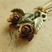 cherie - vintage brass leaf and rose earrings