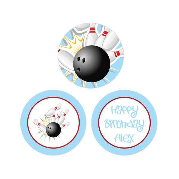 Custom Cupcake Toppers for your Bowling Party