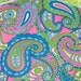A Big Pop of Summer Paisley - NOS Vintage Fabric Mod Daisies Tulips 60s 70s