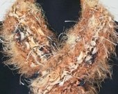 SALE Hand Knit Earth Tones Scarf Sassy Wrap - Santa Fe