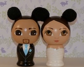Custom Wedding Cake Toppers Hand Painted with Mouse Ears