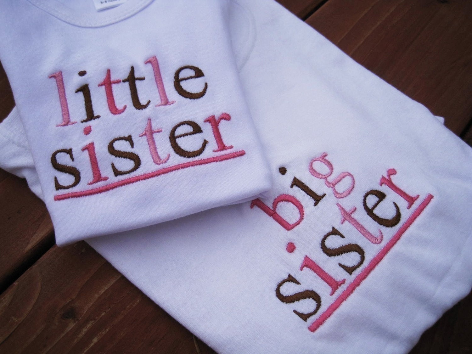 LONG SLEEVE Shirt Little Brother Little Sister Big Brother  Big Sister embroidered Sibling Shirt set.