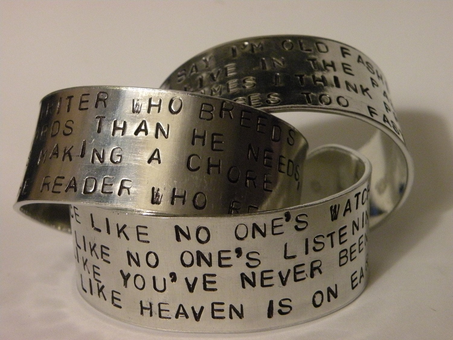 Custom Order Hand Stamped Thick Cuff Bracelets