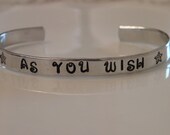 Handstamped Wish Fancy Thin Bracelet