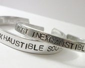 Stamped Words Magic Harry Potter Fancy Custom Silver Metal Thin Bracelet