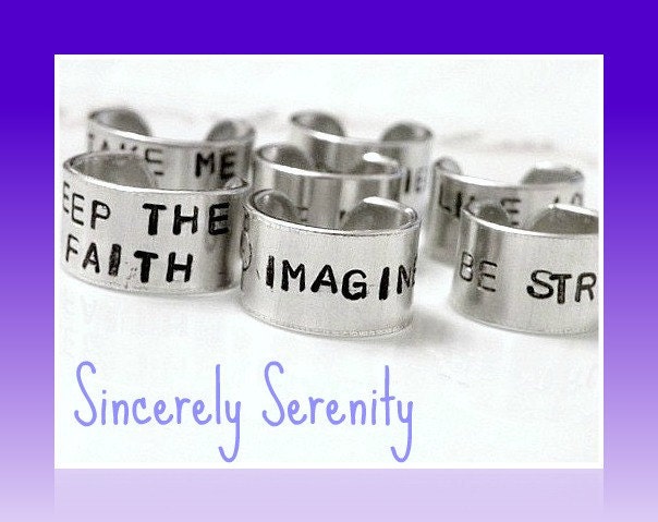 Cuff Ring Stamped Custom Silver Metal Thick Cuff