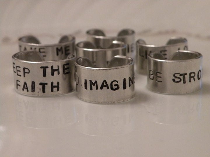 Cuff Ring Stamped Custom Silver Metal Thick Cuff