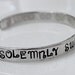 Stamped Harry Potter Solemnly Swear No Good Custom Silver Metal Thin Cuff Bracelet