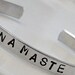 Double-sided Hand Stamped Metal Thin Cuff Bracelet