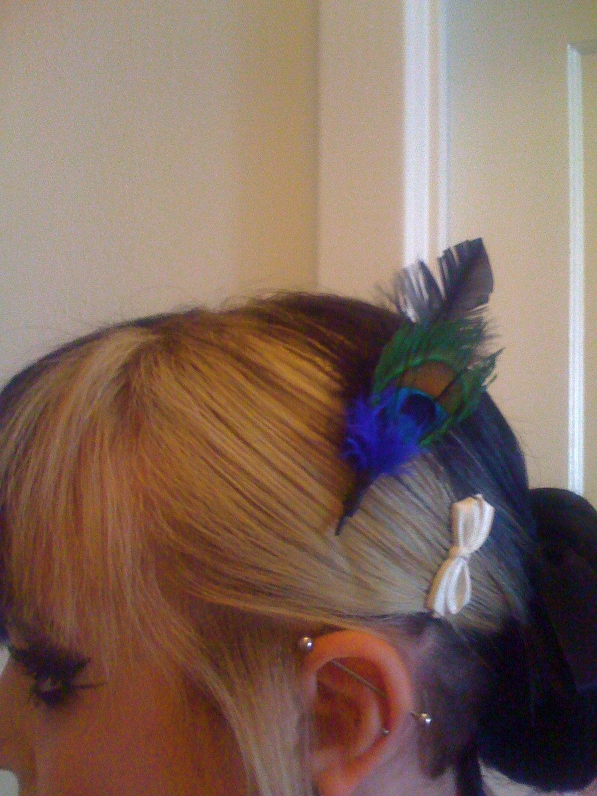 Penny Peacock Feather Barrette 3781