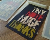 4 Mini Stationery Sets . notecards with translucent vellum envelopes . thank you note . greeting card . tiny note huge thanks