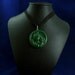 Green Cthulhu Cameo Necklace - Polymer Clay Lovecraft Jewelry