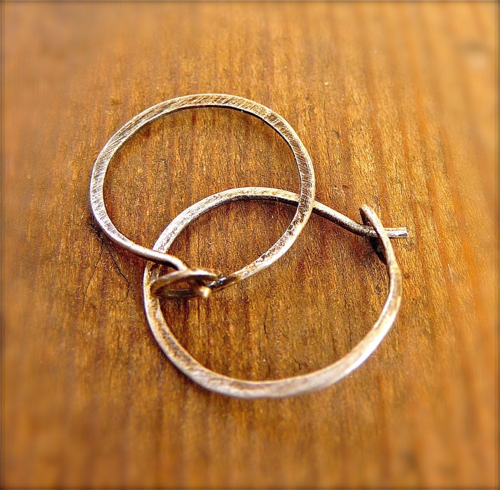 petite silver circle hoops