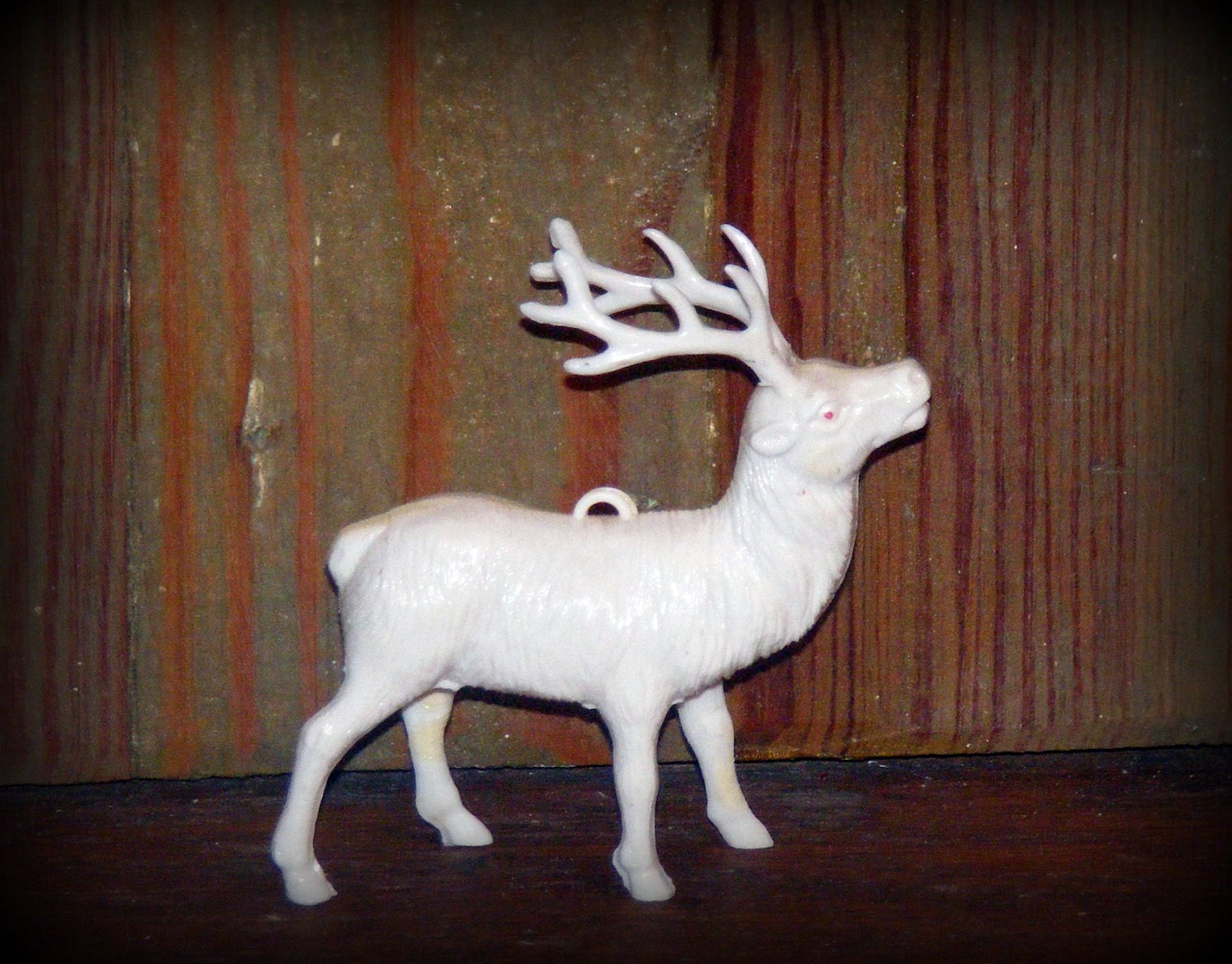 Vintage White Reindeer Christmas Decoration by cottageprims