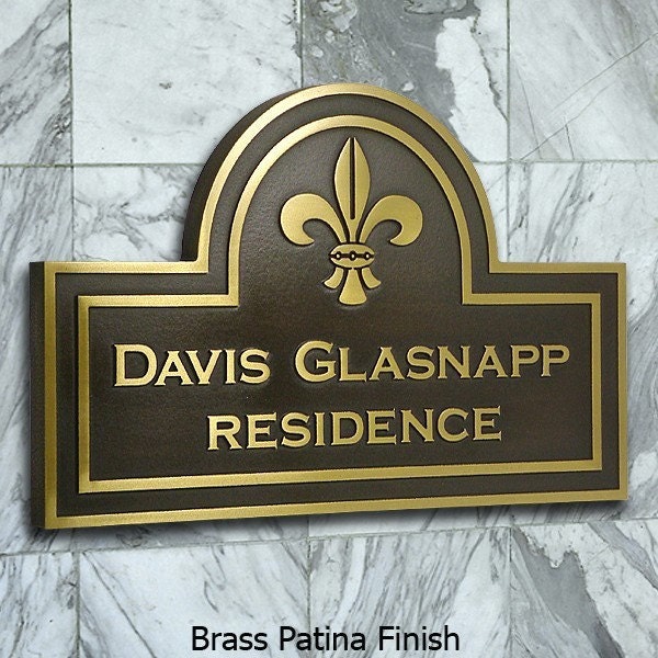 Fleur De Lis Arch Plaque for Home or Business Wedding Gift Name or Address Plaque Memories 15 x 10 inches