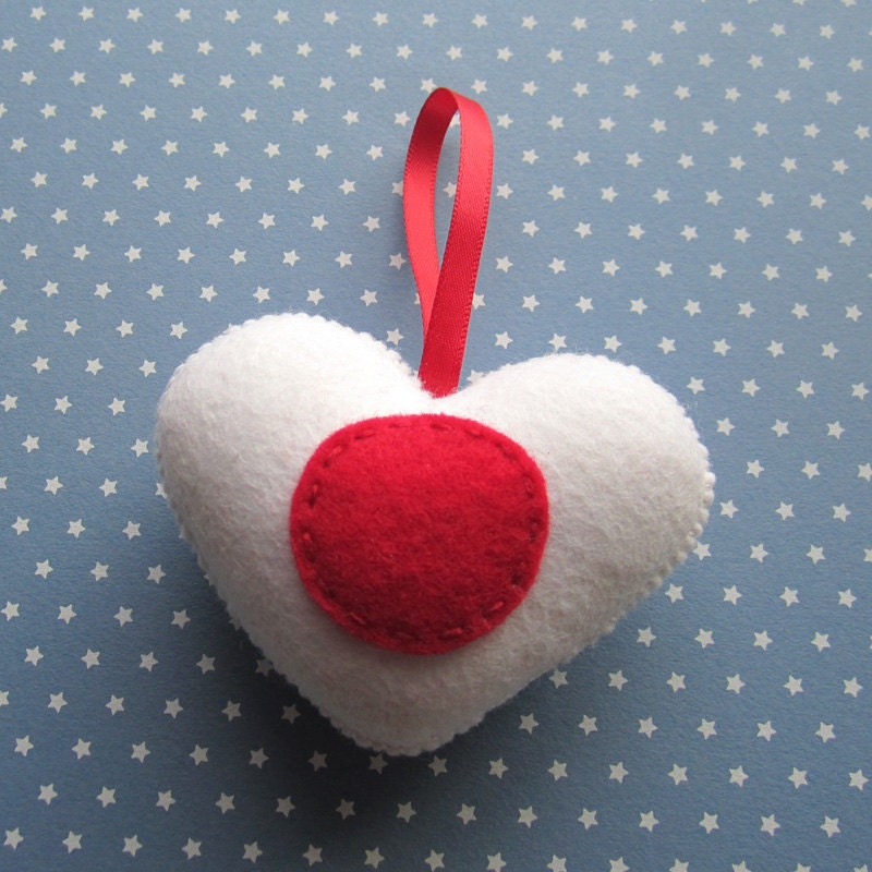 Japan Flag Handmade Felt Love Heart