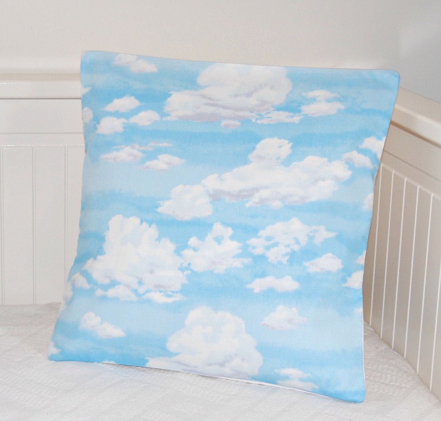 clouds and sky cushion cover, 14 inch blue pillow cover