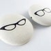 Retro Yellow Glasses Frames Fabric Covered Brooch Pins