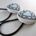 Handmade Heart Cut Diamonds Fabric Covered Button Hair Ties