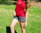 Sheer Red Blouse - Size Medium