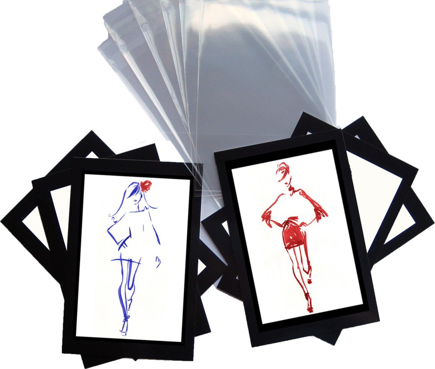 Postcards - Red Catwalk and Red Flower
