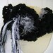 Black and White Fluffy Ruffled Neck Warmer Scarf
