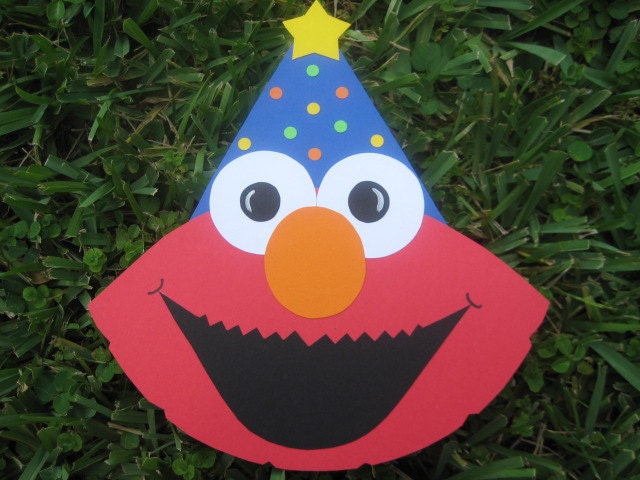 Elmo Sesame Street Inspired Card Invitation - Set of 10 Ready to Ship