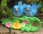 Vintage Painted Metal Birds Salt and Pepper Set