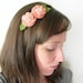 50% off Felt Flower Headband // Peach Flowers Women's Elastic Hairband by OrdinaryMommy on Etsy