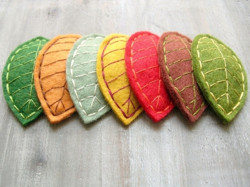 Felt Leaf Hair Clip Set // Choose 2 Leaves // Customize Your Very Own Leaf Pile // Autumn Accessories by OrdinaryMommy