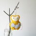 Yellow Owl Decor // Personalized INITIALS // Gray Banner Felt Door Hanger by OrdinaryMommy on Etsy