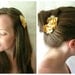 Peach Felt Flower Hair Pin Pair // Bridesmaid Hair Accessory // Woodland Wedding by OrdinaryMommy on Etsy