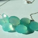 Bright Blue Green Aqua Chalcedony Sterling Silver Cluster Necklaces