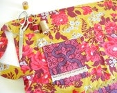 Half Apron - A Rose Bouquet Floral Wrap in Gold and Garnet