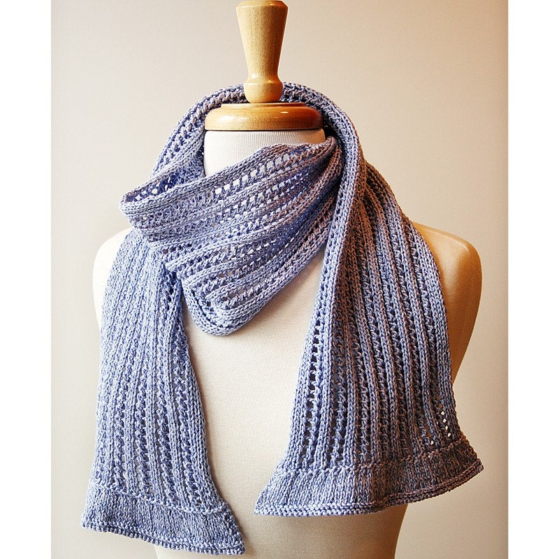 Scarf Knitting Pattern - KNITTING PATTERN PDF - Meringue Lace Scarf - Original Design by Elena Rosenberg