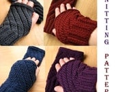 Knitting Pattern - Fingerless Gloves - Darting Diagonals - PDF Electronic Delivery