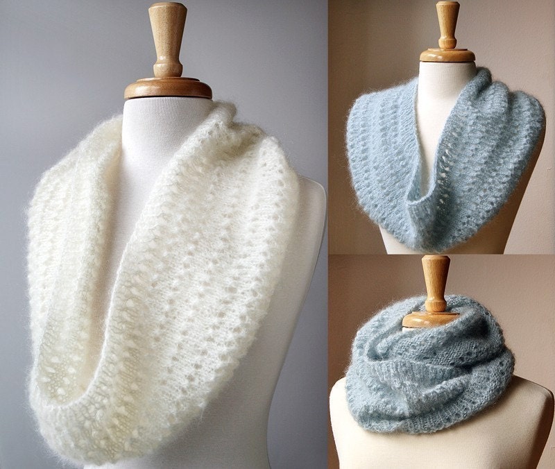 Snood Knitting Pattern - Genevieve Cowl Neckwarmer Scarf - Infinity Scarf - PDF Electronic Delivery